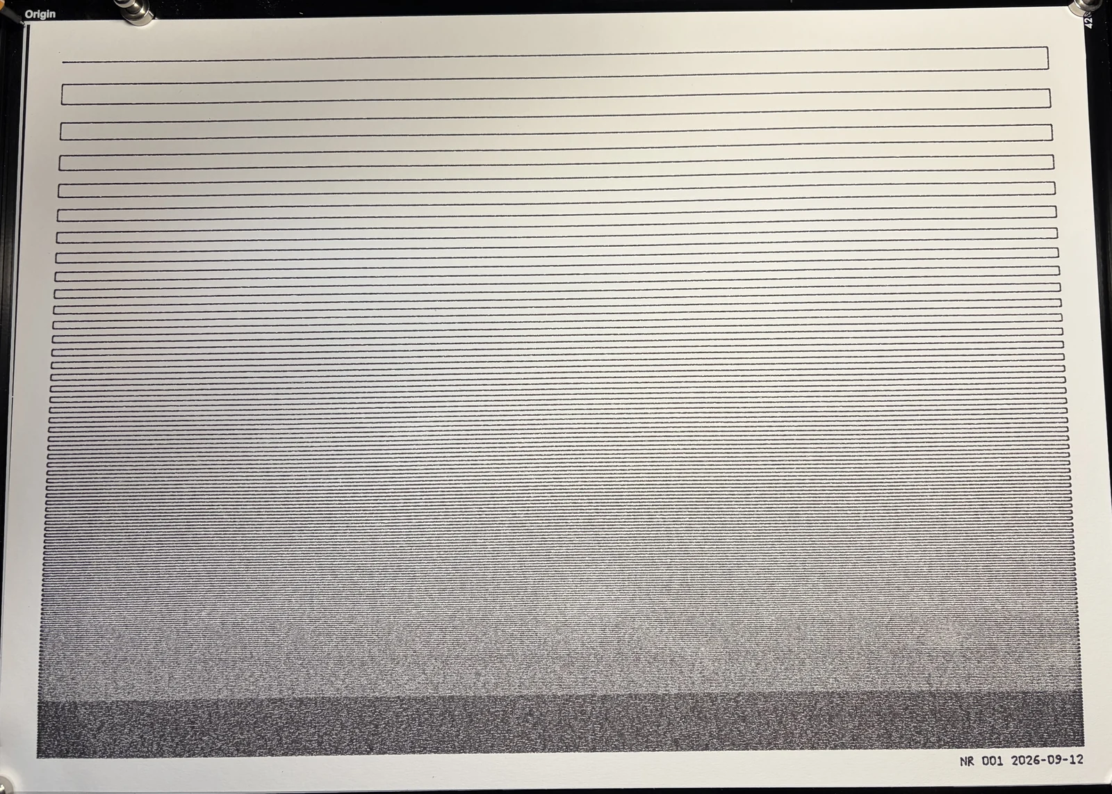 Werk 001, Eine Bahn, Foto vom Blatt