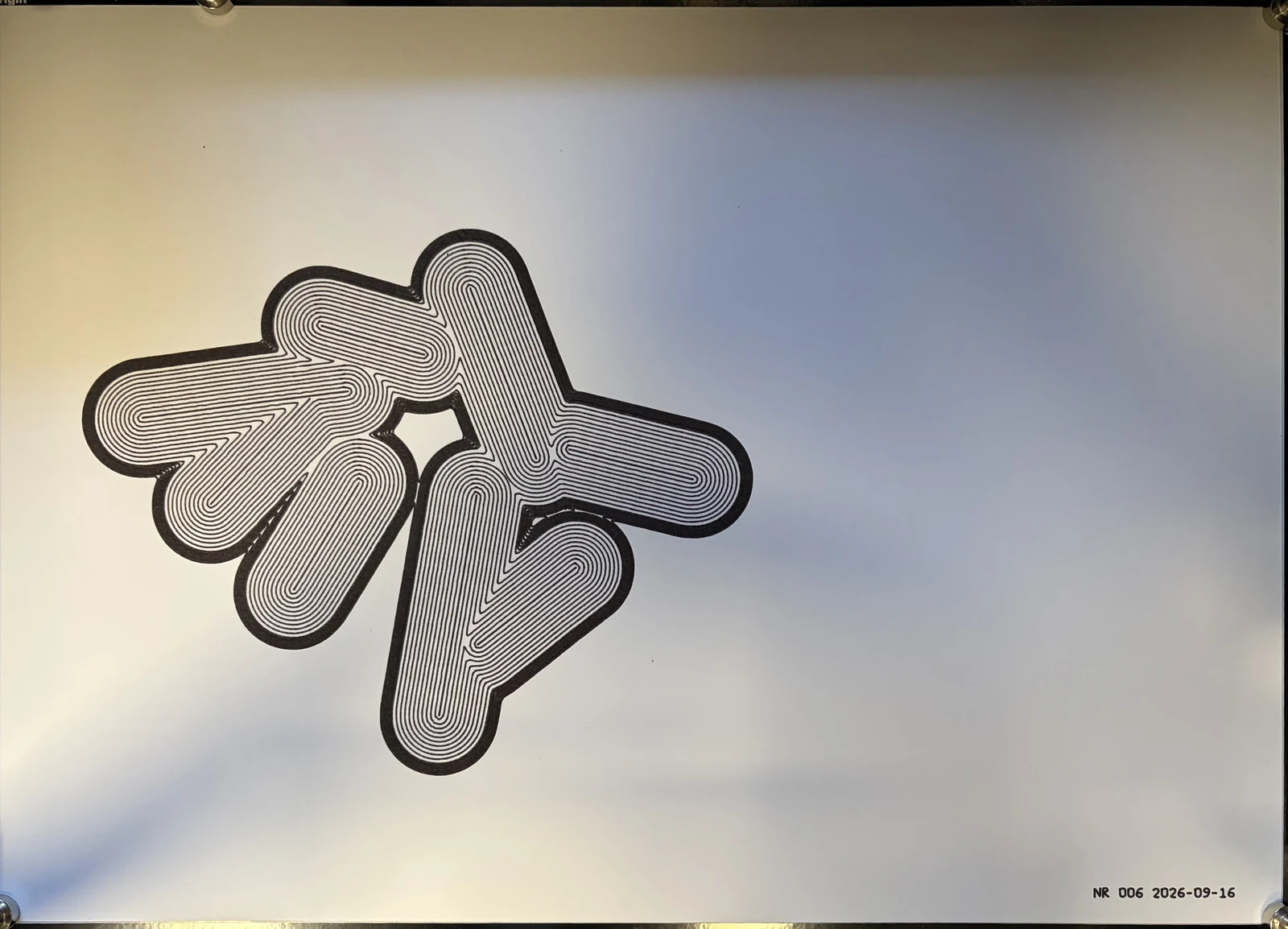 Werk 006, Verschmelzen, Foto vom Blatt